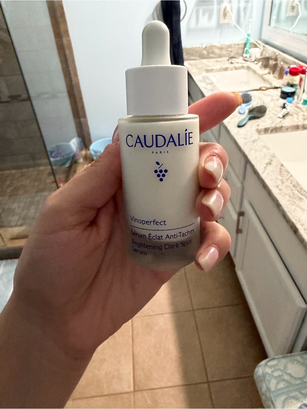 Caudalie Vinoperfect Brightening Serum - White and Blue Accents